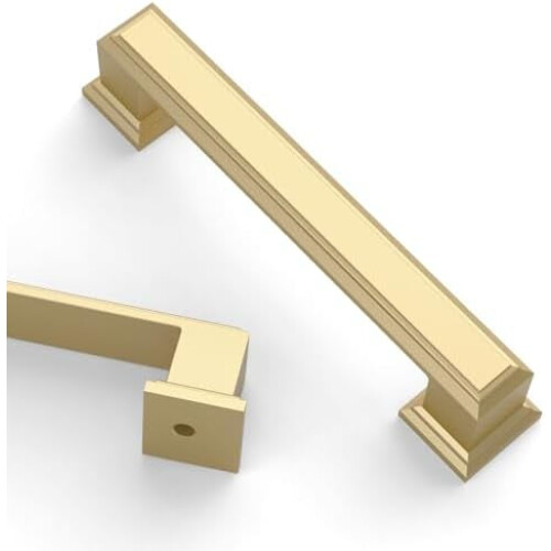 Kitchen Cabinet Handles Brushed Gold 3.75 Inch 10 Pack