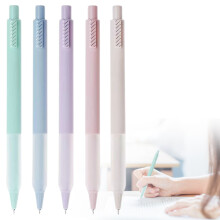 Click Silent Gelpennor - Fine Point, 0,5 mm svart bläck, 5 st. utdragbara söta pennor för smidig journalföring och estetisk skrivning