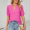 Camicette da donna eleganti e casual con scollo a V e maniche corte. 2