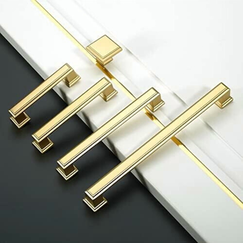 Brushed Gold Cabinet Pulls 3-inch Center 10-Pack 2