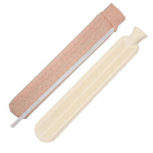 (Rose) Housse classique en maille torsadée, bouillotte longue en caoutchouc, sachet d'eau chaude pour soulager la douleur