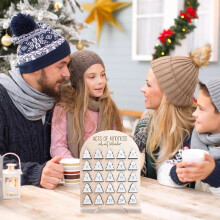 Calendrier de l'Avent en bois 2025 – Compte à rebours des actes de gentillesse, décoration de Noël pour la famille et les amis