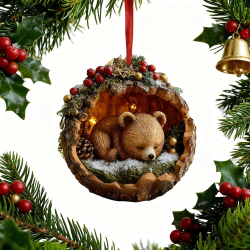 Skogsdyr-eikørn-ornament i akryl, 10 cm 1