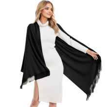 Xales e echarpes para vestidos de noite, pashmina, xale macio para casamento, lenço feminino, preto.