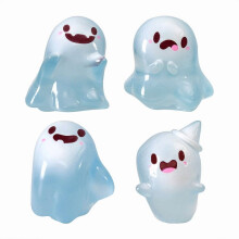 Mini statuette di fantasmi fosforescenti – Bomboniere per feste di Halloween, spettrali oggetti da collezione in resina con confezione regalo,