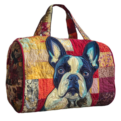 Weekender Bag Cotton Quilted Duffel Small16x8x8in