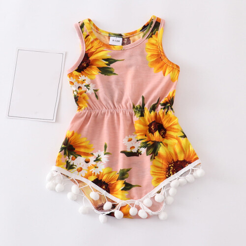 Ärmelloser Strampler mit Sonnenblumenmuster für Babys (6-9 Monate) 1