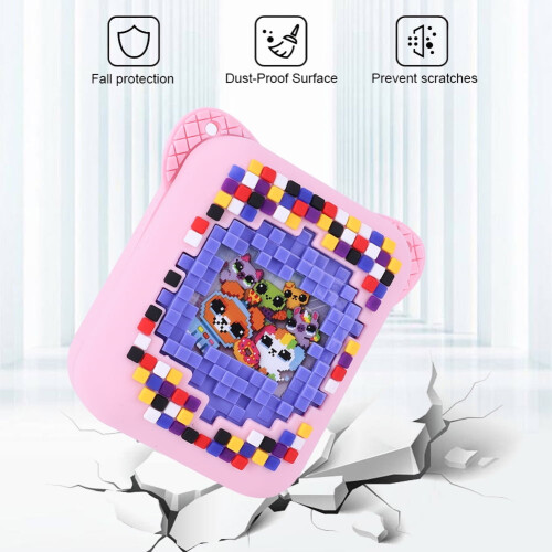 Capa de silicone rosa à prova de choque para brinquedo digital Bitzee – Lavável, resistente a quedas, com cordão, compatível com Bitzee 2