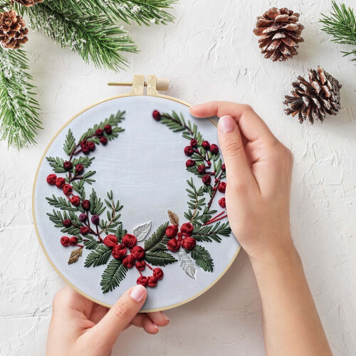 Κιτ κεντήματος Summercome Christmas, κιτ κεντήματος DIY για ενήλικες και παιδιά, κατάλληλο 2