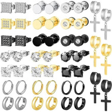 Stainless Steel Hypoallergenic Earrings 24 Pairs