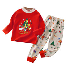 Winterkleding voor peuters, baby's en kinderen (jongens en meisjes): effen kleur, kerstboom- en hertenprint, lange mouwen, huispak, maat 3-4T