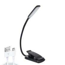 Lampe de lecture rechargeable à 9 LED – 3 températures de couleur, intensité lumineuse réglable en continu, autonomie de 80 h, fixation par