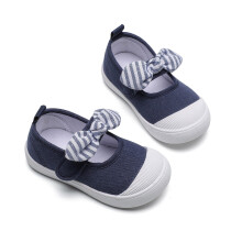Zapatillas azules para niños con cierre de velcro, suela blanda y lazo – Calzado informal y de fiesta transpirable, apto para los primeros pasos.