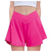Shorts femininos YOUSNH com forro de elastano, 2 em 1, para corrida e atividades físicas, com bolsos. Shorts infantis com estampa de borboleta, rosa