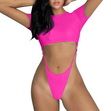Sexy Einteiler-Badeanzüge für Damen, modischer, einfarbiger String-Overall mit Rückenausschnitt, sexy Bikini