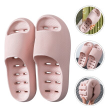 1 par de pantuflas de PVC rosas unisex, ideales para huéspedes de hoteles y spas.