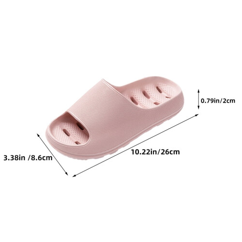 1 ζευγάρι ροζ παντόφλες σπιτιού από PVC, unisex, κατάλληλες για επισκέπτες ξενοδοχείων 1