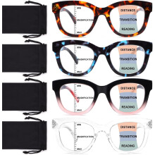Progressive Multifocus Reading Glasses for Women Men Blue Light Blocking Computer No Line Multifocal Readers