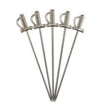 Set van 5 roestvrijstalen cocktailprikkers met mesontwerpen