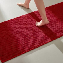 Weihnachtliche Badezimmer-Läufer, lange, waschbare, dünne, schnelltrocknende, kurzflorige Badezimmer-Läufer, rutschfest, Rot, 40 x 150 cm