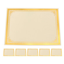 Worgeous 6pcs Printable Blank Certificate Paper with Gold Foil Border Award Sheets Award Certificates for Graduation School Employee Awards