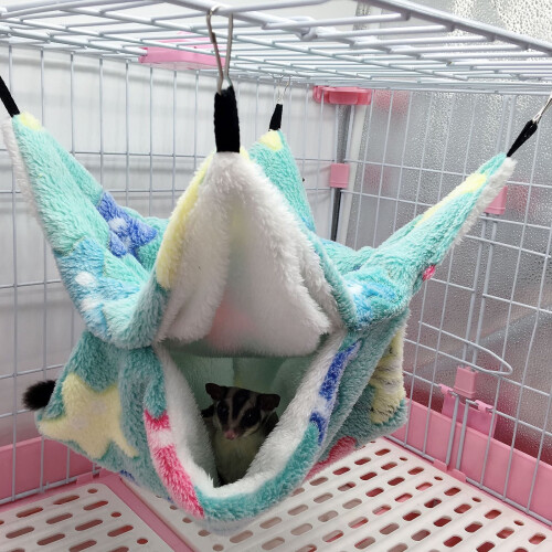 Opvise Pet Sugar Glider Hamster Double Layer Hammock Forest Squirrel Spací pytel Coffee