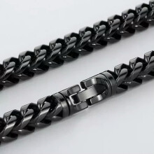 Schwere 8/10 mm Franco-Gliederkette aus 316L Edelstahl für coole Männer, 65 cm (25,5 Zoll)