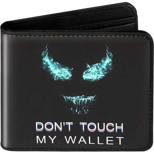Carteira masculina ZCCool de couro com zíper e bloqueio RFID, com compartimento para moedas e visor para documento de identidade – compatível com