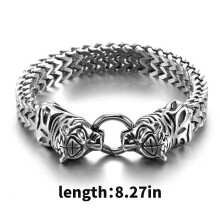 Pulseira masculina DESIGNICE, joia masculina tecida à mão, pulseiras de contas para homens, cabeça de tigre