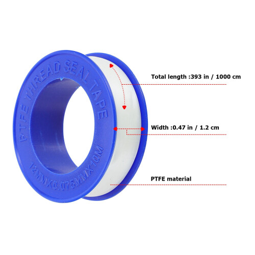 20 τεμάχια ταινία στεγανοποίησης PTFE για επισκευές υδραυλικών, λευκή, ανθεκτική 2