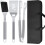 Conjunto de 3 peças de utensílios para churrasco em aço inoxidável reforçado de 16 polegadas – Compatível com todos os tipos de 1