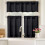 Perdele negre din in artificial, 101x183 cm, 2 panouri 2