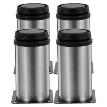 TOYMYTOY Bänkben i rostfritt stål, möbelben, silver, 4 st, justerbara höjder