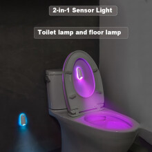 [Luz RGB para Vaso Sanitário] Luz RGB recarregável de 8 cores para vaso sanitário | Luz noturna ambiente com sensor de movimento para banheiro - 1