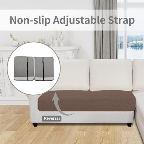 Housse de canapé d'angle réversible en polyester 76 x 127 cm 2