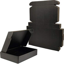 Small Black Shipping Boxes (8x5.5x1.6") – 25-Pack Corrugated Mailers for Small Business, Crafts & Gifts
