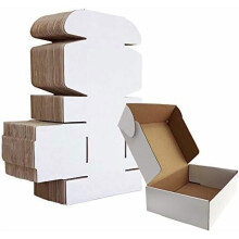 18x13x5 cm-es szállítódoboz-készlet, 25 darabos, fehér hullámkarton doboz, prospektusborító
