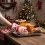 Kerst ovenhandschoenen rood, hittebestendig polyester, 2 stuks 5