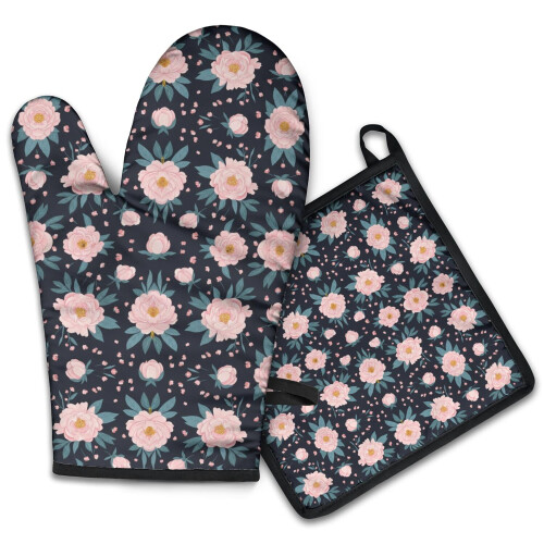 Ofenhandschuhe mit Blumenmuster, 2er-Pack, 7,7 x 12 Zoll