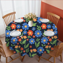Runde Polyester-Tischdecke, 60 x 60 Zoll