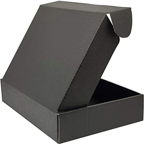 Μικρά μαύρα κουτιά αποστολής (8x5,5x1,6") – Συσκευασία 25 κυματοειδών ταχυδρομικών 2
