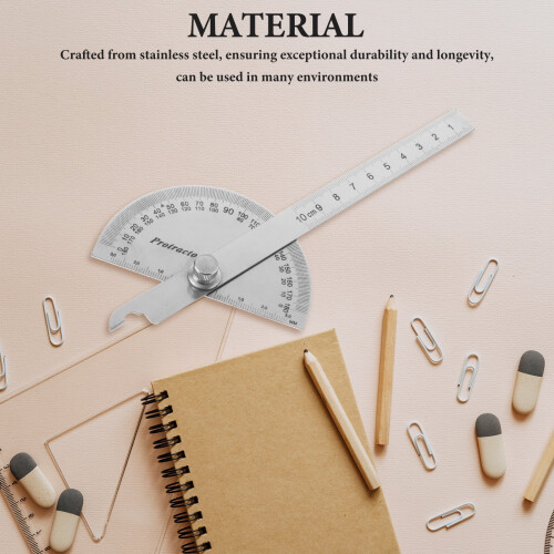 Stainless Steel Protractor Multi Angle Measuring Ruler Sizer Silver 2