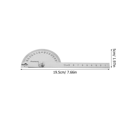 Stainless Steel Protractor Multi Angle Measuring Ruler Sizer Silver 1