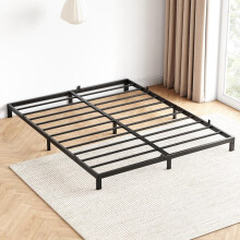 8 Inch Full Metal Platform Bed Frame, Low Profile, Sturdy Mattress Foundation, Noise-Free, Easy Assembly, Black