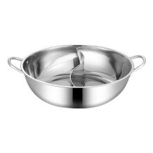 Edelstahl-Twin-Divided-Double-Hotpot-Kocher, Gasherd-Kompatibler Topf, Heimküche, Kochgeschirr, Suppenkochtopf, 32 cm