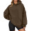 Γυναικείο oversized μακρύ φούτερ με κουκούλα, casual πουλόβερ με μπροστινή τσέπη, 1