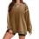 Women's Oversized Sweatshirt Long Sleeve Crewneck Side 7