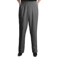 Pantaloni eleganti da donna taglie forti con elastico in vita e vestibilità aderente, con tasche - Grigio antracite - 34WP