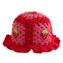 Czapki zimowe dla kobiet Czapka Kapelusz dla kobiet Czapka typu bucket hat truskawkowa szydełkowa Czapka truskawkowa szydełkowana Zimowe ubrania