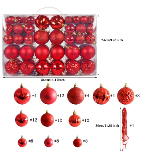 100 boules de Noël incassables avec 2